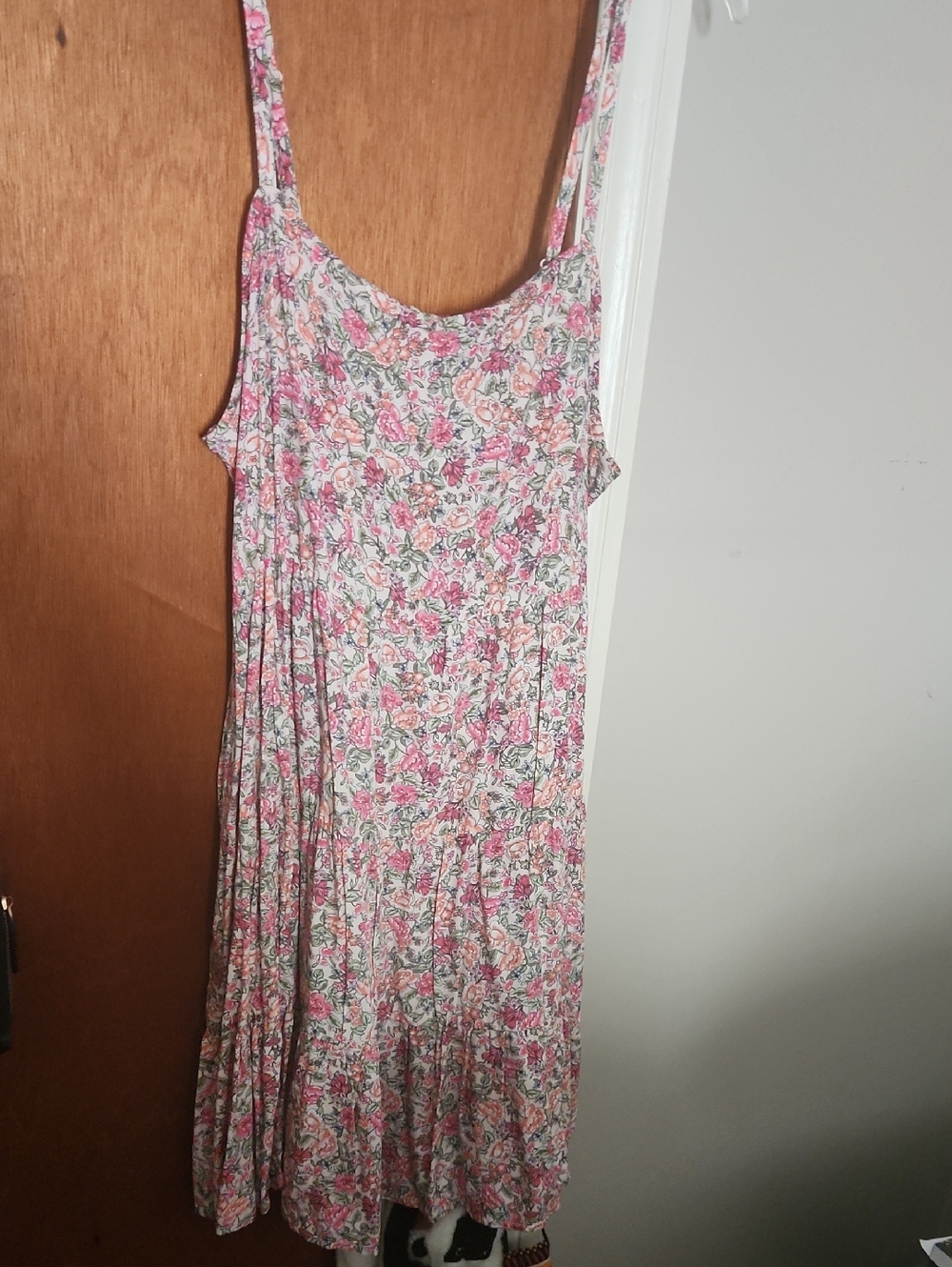 Old Navy Floral Midi Dress in Pink and Green